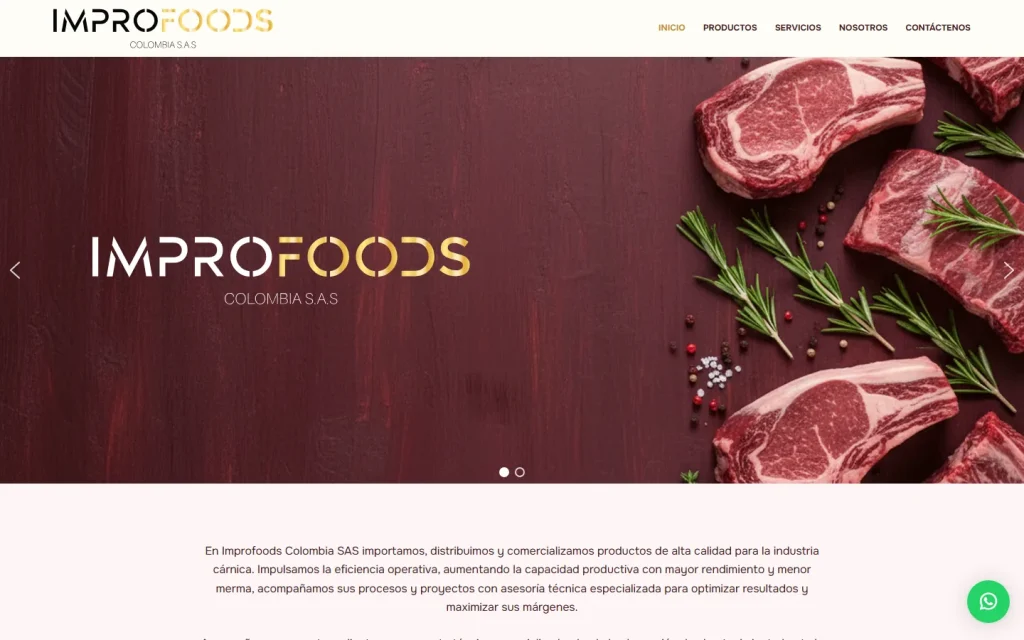 Websites – Improfoods desktop