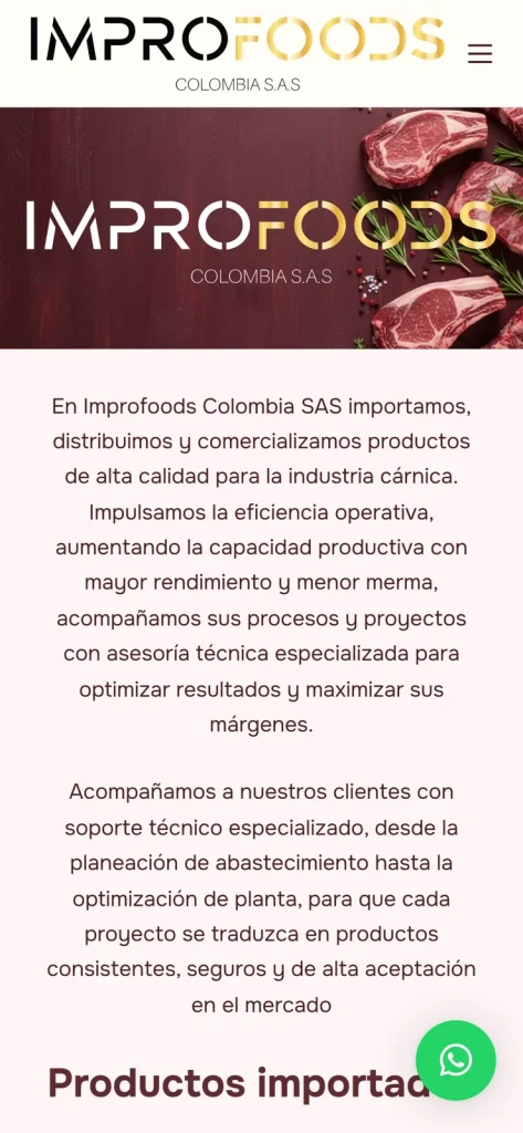 Websites – Improfoods mobile